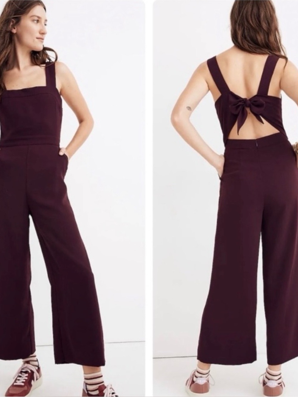 MADEWELL Apron Bow-Back Jumpsuit - 6